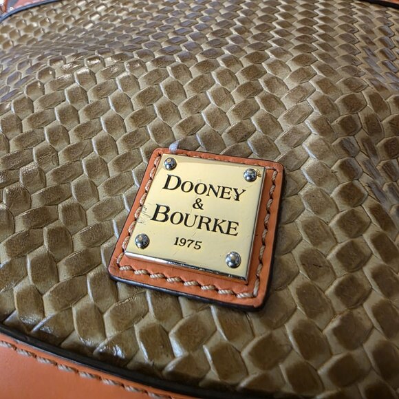 Dooney & Bourke Woven Embossed Satchel Crossbody Leather Coral Gold - Picture 10 of 16